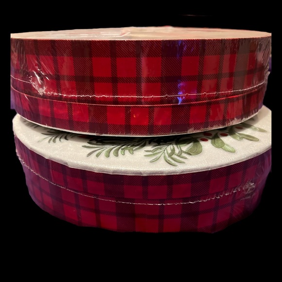 6 LARGE Christmas Gift Boxes, Holiday Cookie Boxes Santa Wreath Buffalo Plaid - Picture 6 of 8